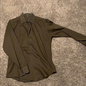 Brown Dress Shirt by Geoffrey Beene (Large)